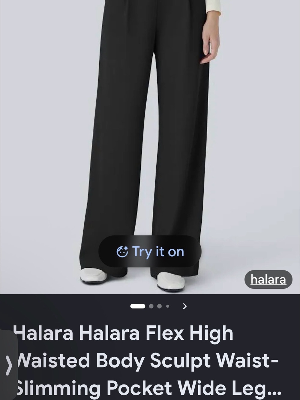 HALARA Black Wide-Leg High-Rise Trousers